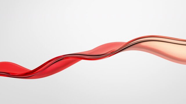 Abstract glass wavy line, 4k seamless loop 3d animation