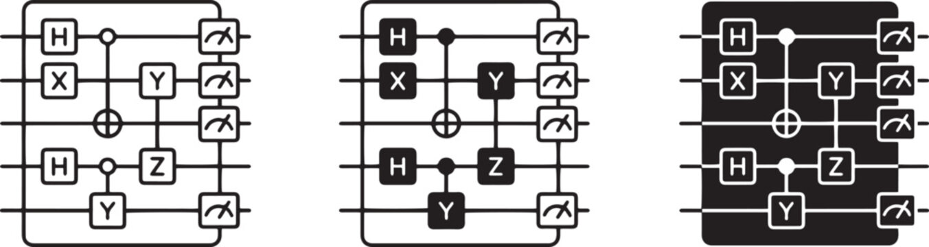 Quantum Circuit Diagrams, Quantum Computing Logic Gates, Qubit Operations