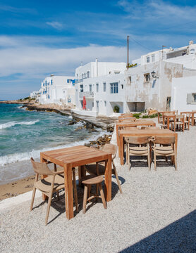 Charming naousa, paros greece on a sunny day