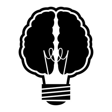 Brain Light Bulb Creative Idea Innovation Monogram Icon Vector Illustration in AI EPS SVG PNG