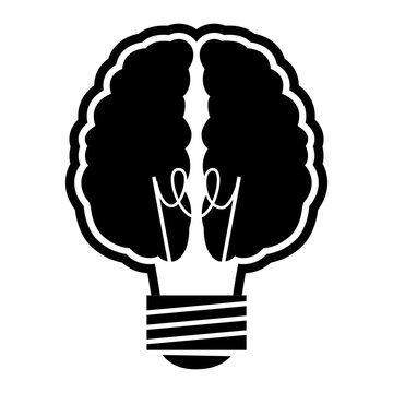 Brain Light Bulb Creative Idea Innovation Monogram Icon Vector Illustration in AI EPS SVG PNG