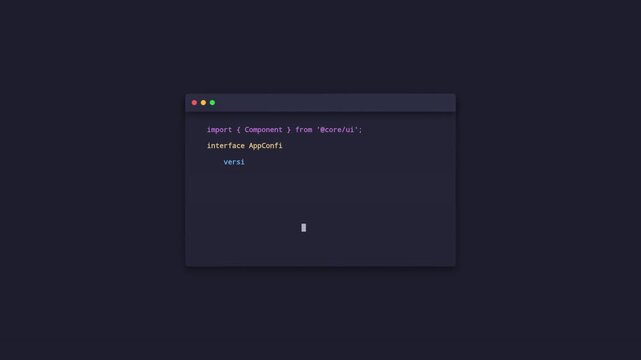 Modern IDE Code Editor with Syntax Highlighting and Build Success Animation Motion Graphics Backgroun