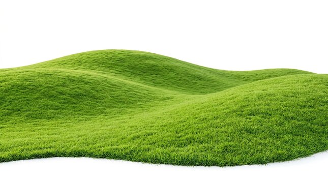 Rolling Green Hillscape Under Bright Open Sky.