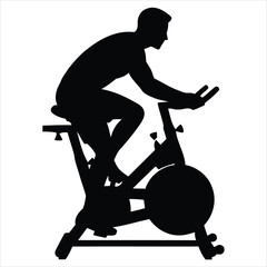 Obraz premium silhouette of a man riding a bike