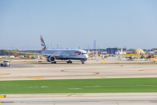 British Airways Boeing 787 Dreamliner aircraft at O'Hare International Airport Chicago US 20.08.2026