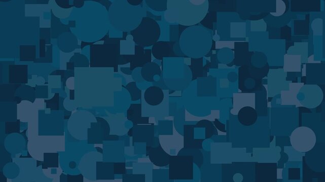 Geometric shapes shifting, blue pattern loop, minimal modern animation.