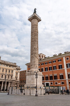 Column Of Marcus Aurelius In Rome, Italy