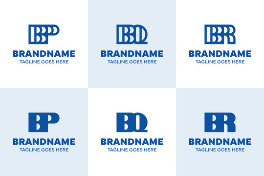 Letters BP BQ BR Monogram Logo Set, for PB QB RB initials Brand