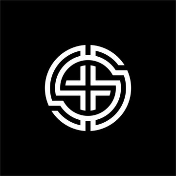 Sleek geometric S monogram featuring a cross-hair plus element inside a segmented circle. Ideal for health tech, digital banking, venture capital, plus pharma.