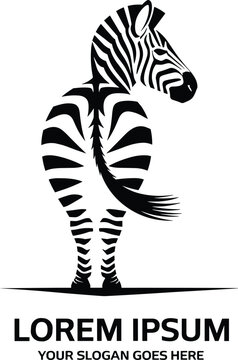 Zebra logo silhouette illustration, striped animal emblem design, wildlife branding motif, minimalistic identity graphic, corporate concept art, safari symbol