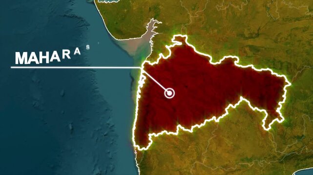Maharashtra Location Map Motion Graphic, India Maharashtra Map Visualization