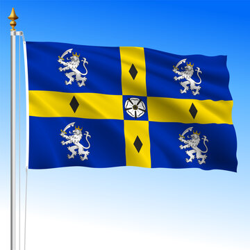 Durham county waving flag, England, United Kingdom, vector illustration