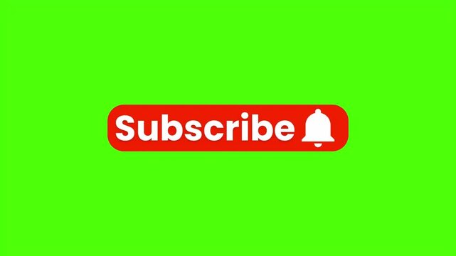Animated Subscribe Button Green Screen &ndash; YouTube Subscribe & Bell Notification Animation