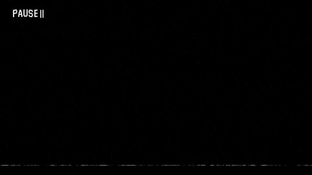 Vintage vhs pause screen overlay with analog distortion grain 4K video with Alpha channel
