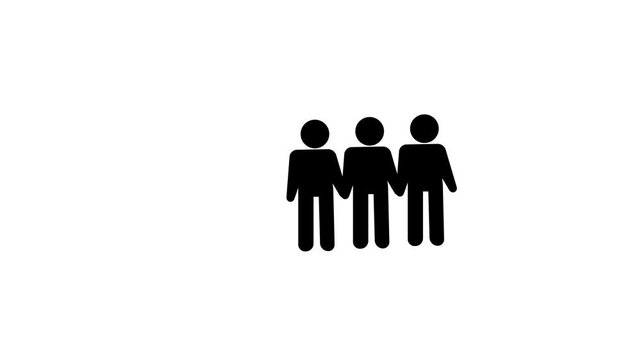 teamwork and friendship, business team Three people, a group icon.