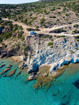 Breathtaking Agathia Beach in Milos, Greece with crystal-clear waters