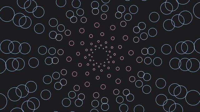 Abstract blue circle radial patterns on a dark background