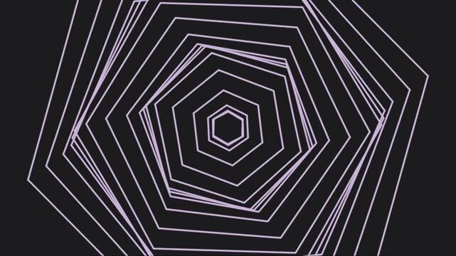 Abstract nested hexagonal line patterns on a dark background