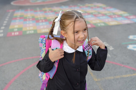 Elementary student in the school yard