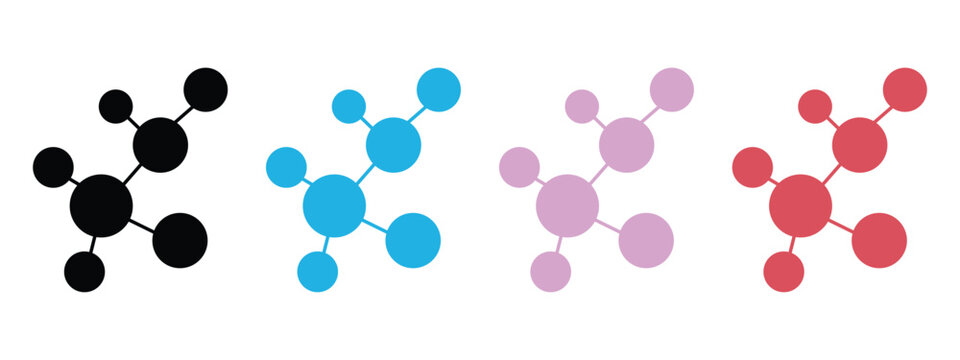 Science and chemistry molecule icon set vector graphic.