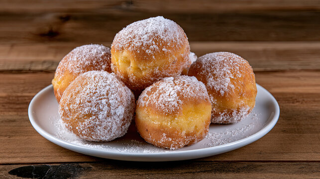 transparent hawaiian malasadas donuts with sugar coating