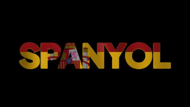An animation of the country name "Spain," with the Spanish flag incorporated into the letters. Suitable for state and sporting events. Alpha Video.