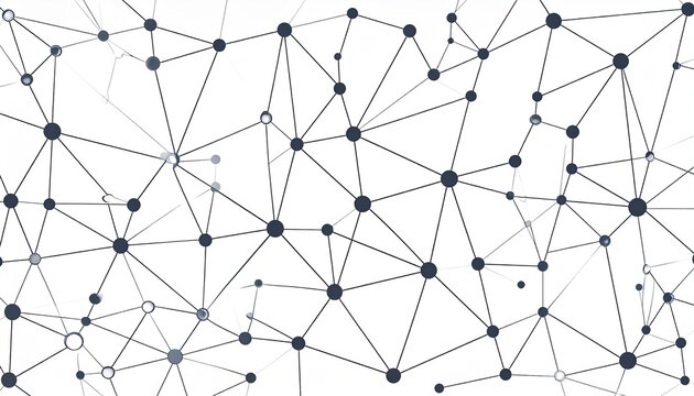 Abstract network of interconnected dots and lines forms a digital web.