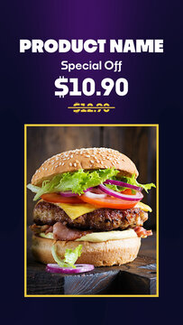 Black Friday Restaurant and Cafe Sale Promo Animation Template | Vertical Resolution