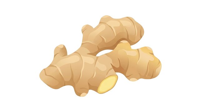Fresh ginger root vector illustration isolated on a white background