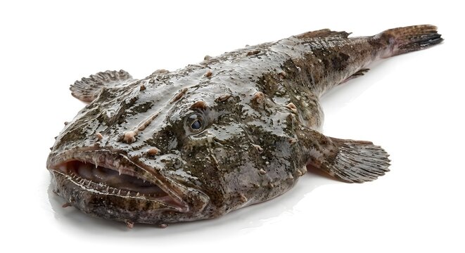 Fresh monkfish isolated on white background