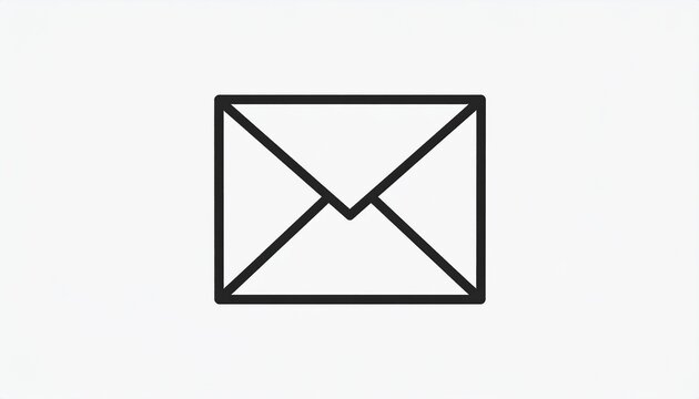 A simple black outline of an envelope icon sits on a white background.