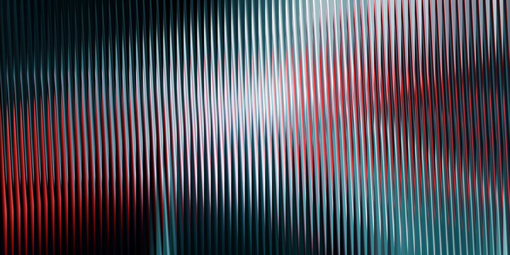 strip glass gradient background, Abstract vertical ribbed texture with red and silver metallic gradient