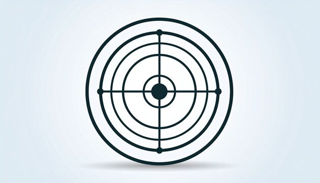 A minimalist black target icon is displayed on a light background.
