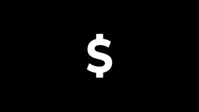 Simple white dollar sign icon inside a circle on a black background.