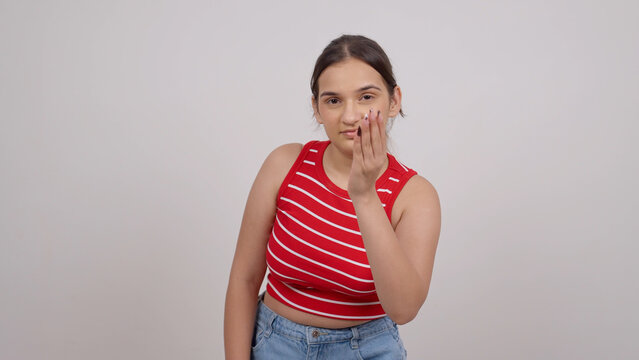 Indian Teenage Girl Greeting Adab