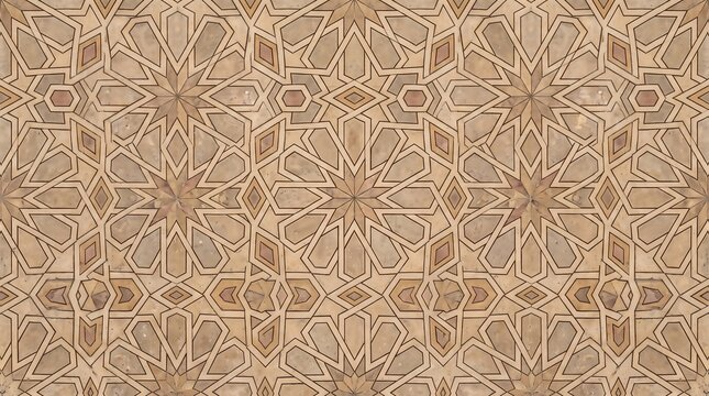 Intricate geometric pattern from traditional Islamic tile art.