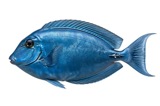 Blue tang fish with tropical, aquarium