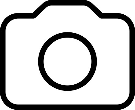 Modern camera outline icon for photography isolated on transparent background