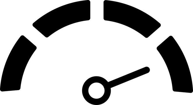 Speedometer gauge tachometer indicator icon isolated on transparent background