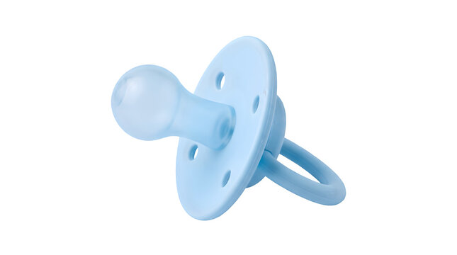 Blue baby pacifier isolated on a transparent background