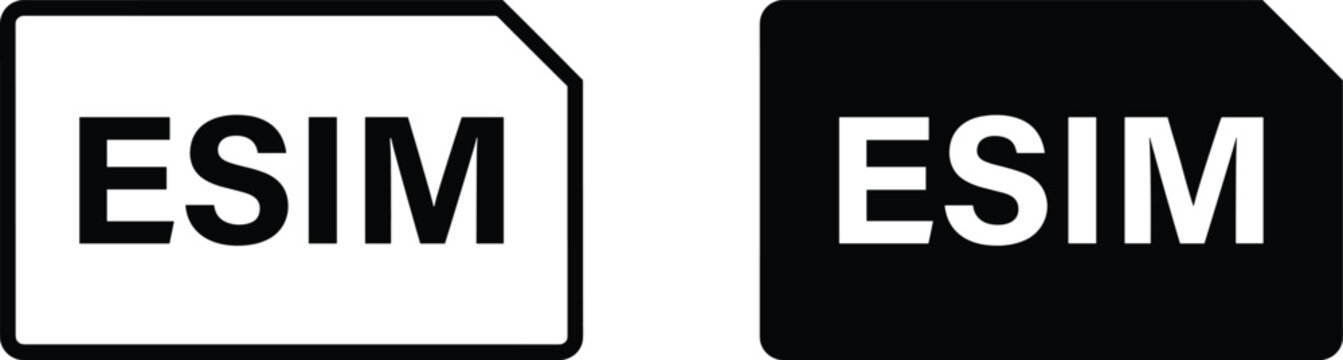 Esim digital subscriber identity module icons for mobile technology