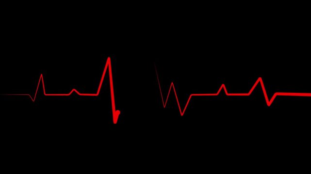Heartbeat line red color and trace medical background. showing a medical ecg pattern heartbeat line.4k video