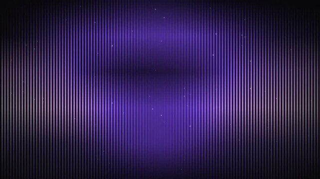 Abstract purple background with vertical lines and glowing particles for digital screen effect 4K