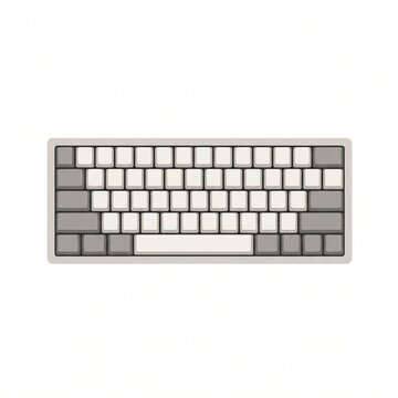 Minimalist mechanical computer keyboard with blank keycaps