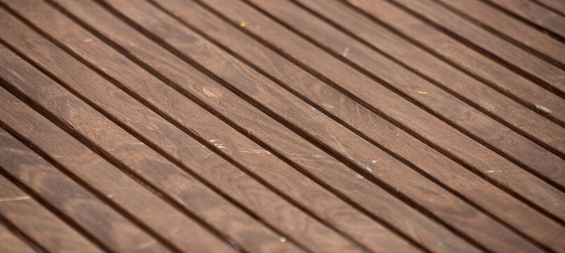 Brown wooden slatted surface texture background