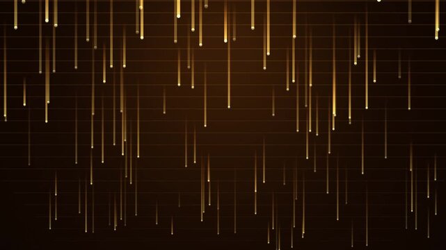 Elegant Gold Particles Falling Down Motion Graphics Background with Glowing Light Rain Effect