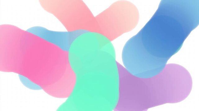 Delicate pastel blobs drifting softly on pure white background designed for multiply blend mode with gentle watercolor fluid motion for overlays