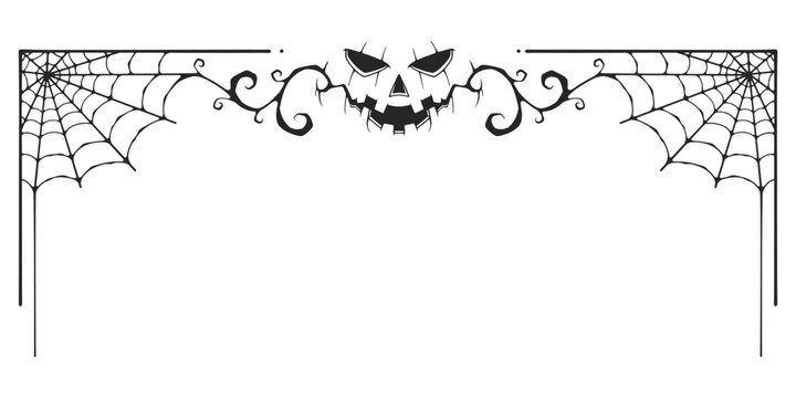 vector illustration of a spider web, halloween frame, dividers vector eps