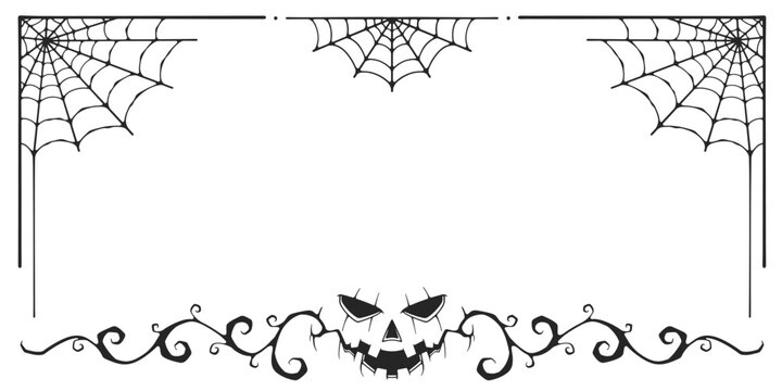 vector illustration of a spider web, halloween frame, dividers vector eps