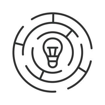 Challenge and problem solving concept icon in line design